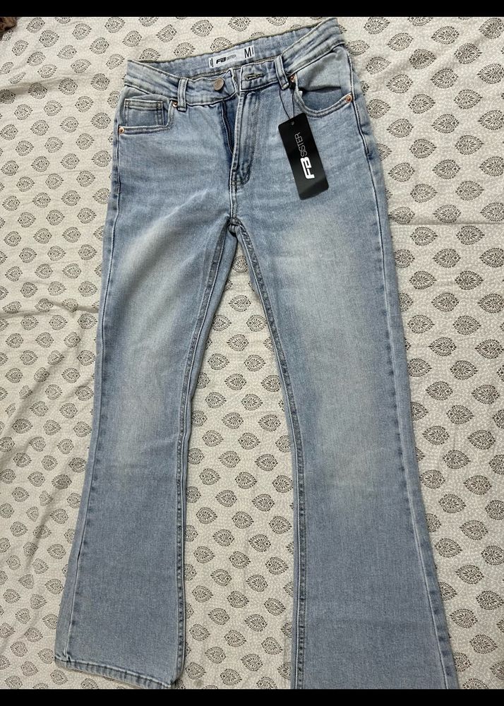 FB sister imported light wash bootcut jeans