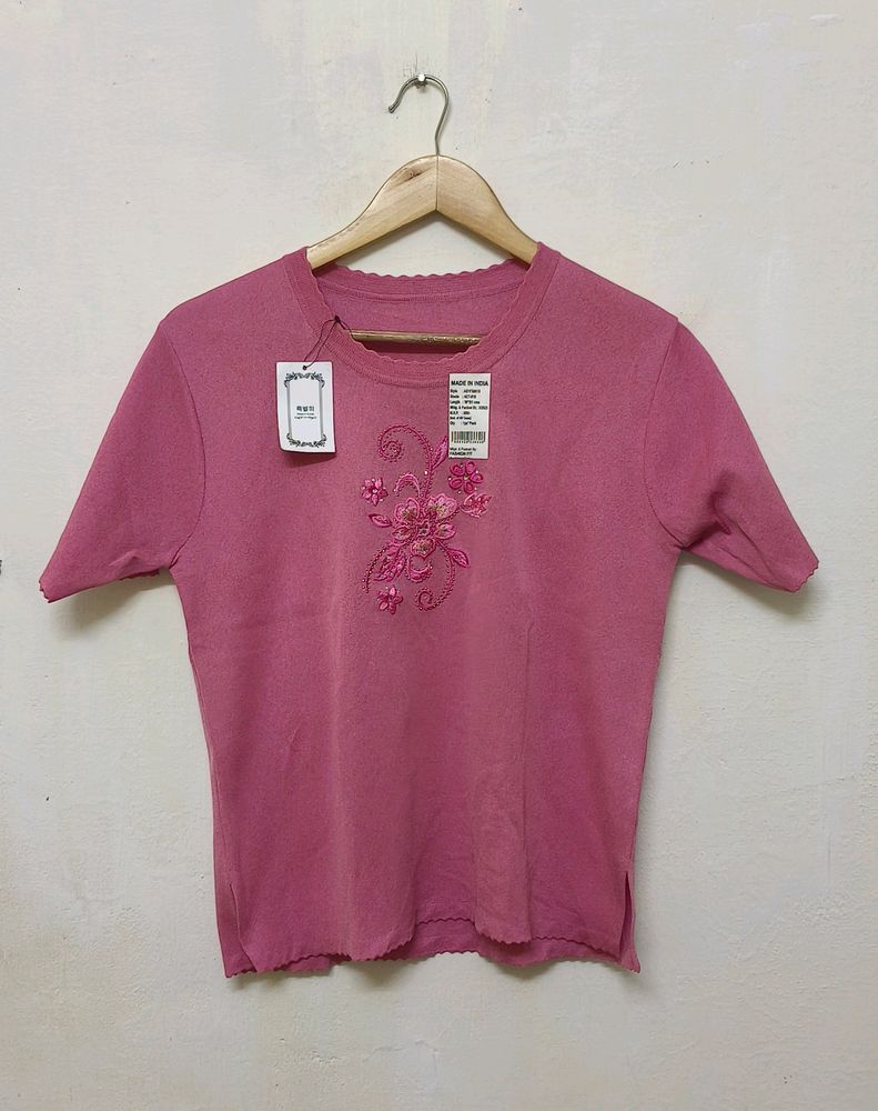 Trendy New Pink Cotton Top For Women