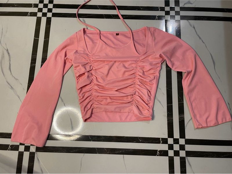 Baby Pink Color Crop Top