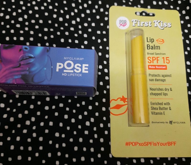 Combo Myglamm Pose HD Lipstick And Popxo Lipbalm