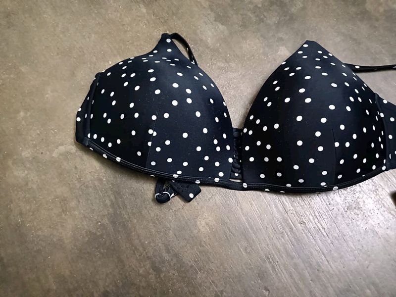 Black Bra With White Dots