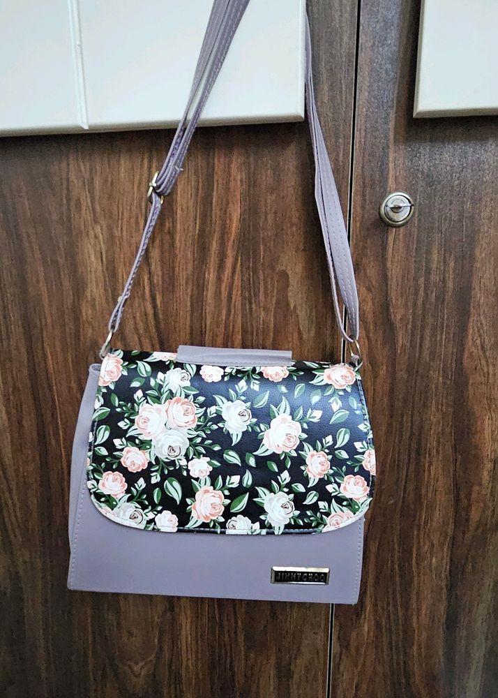 Floral Box-like Sling Bag