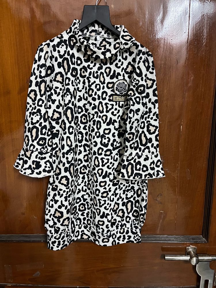 Cheetah Print Dress For 6to7 Years Girl