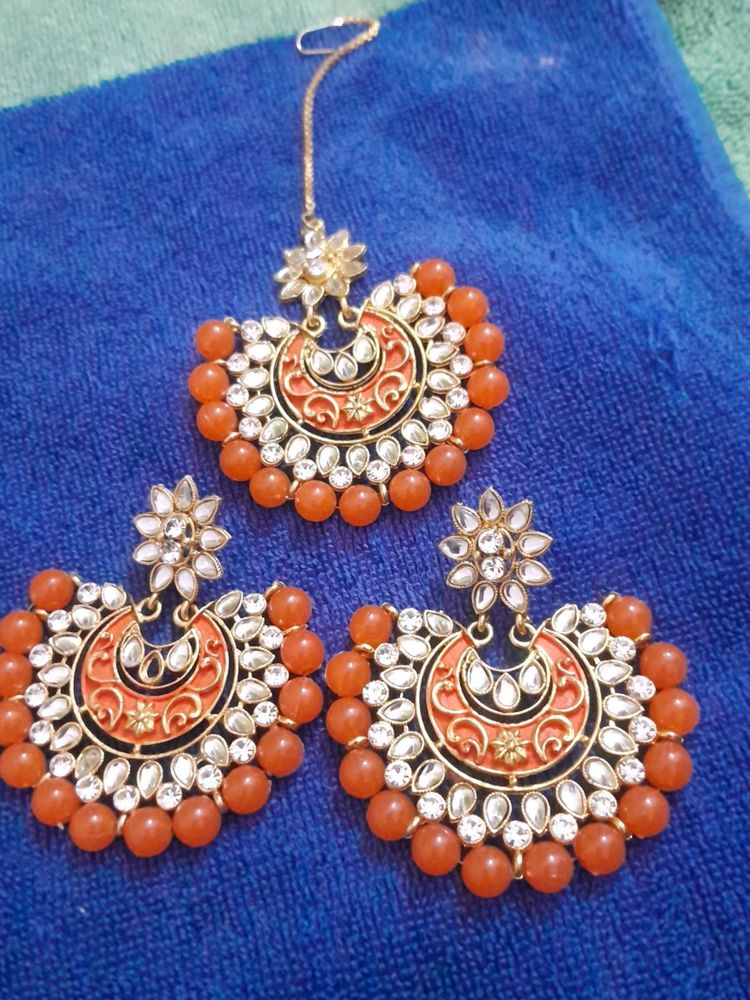 Mangtika And Earings Set