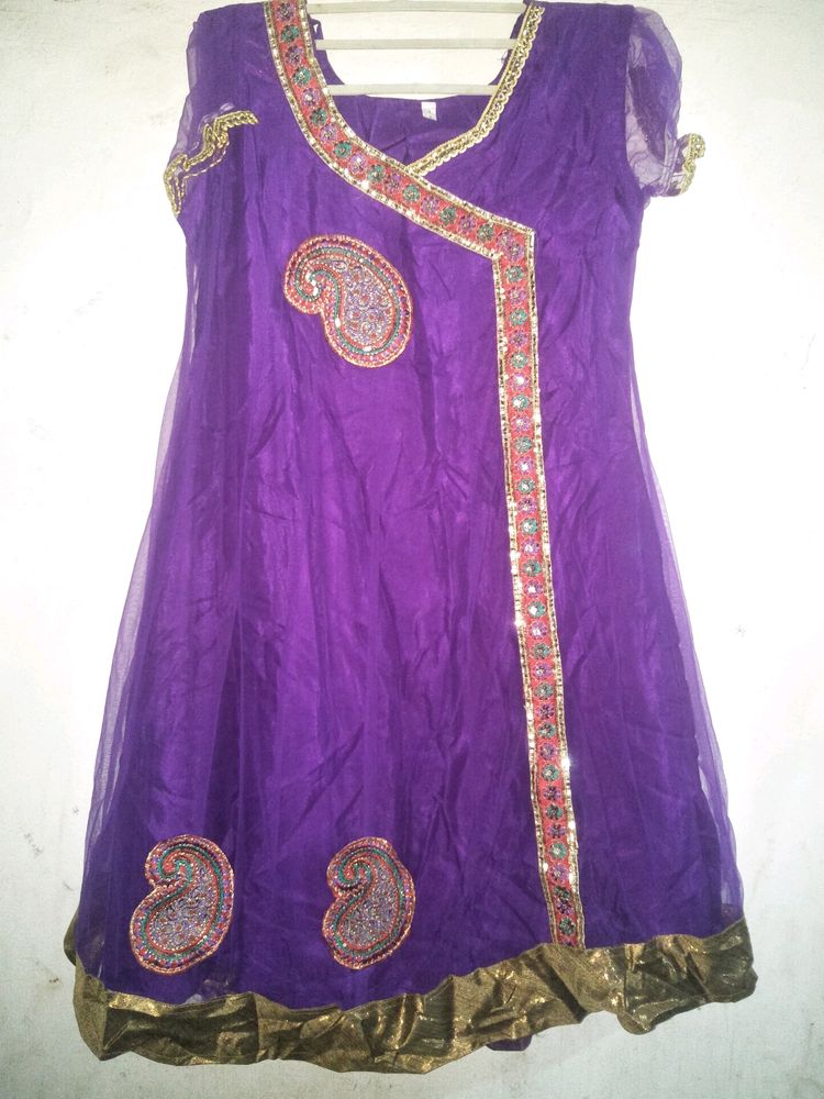 Purple Anarkali Set