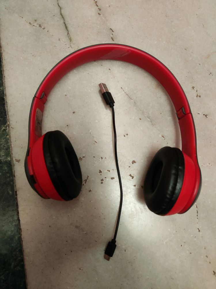 Bluetooth Red Headphone Wireless  With Charging C