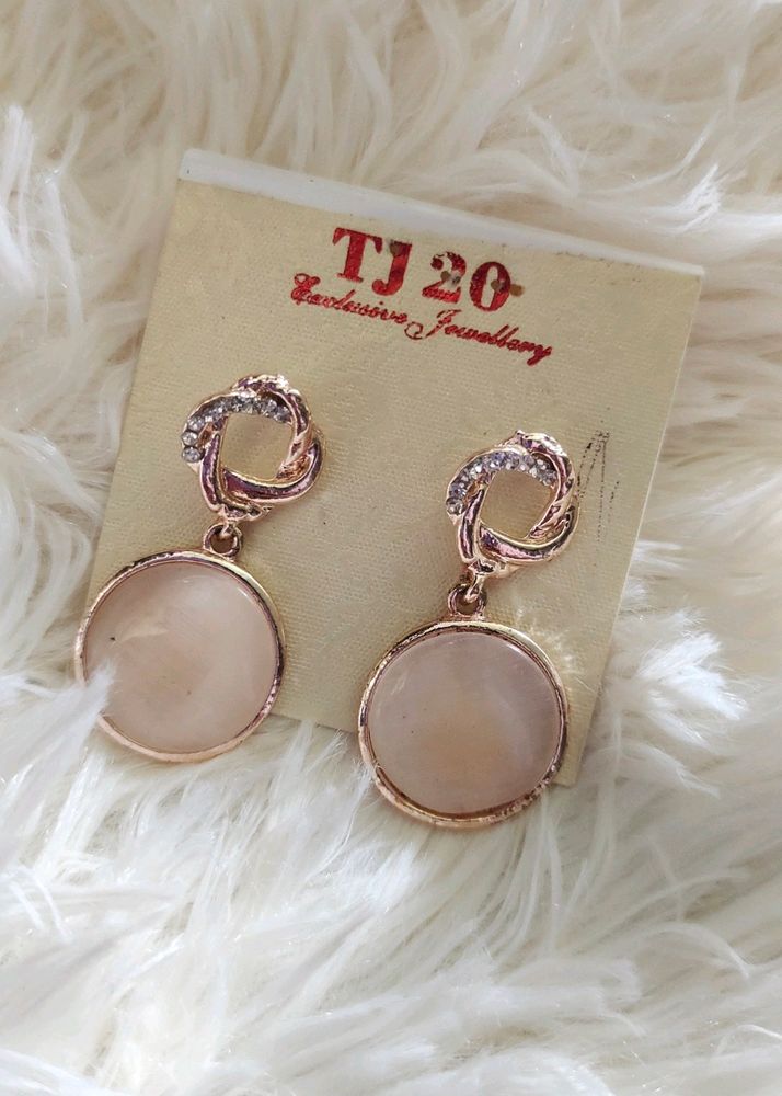 Pastel Pink Crystal Earrings