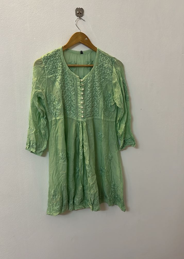 Pistah Green Chinkari Top