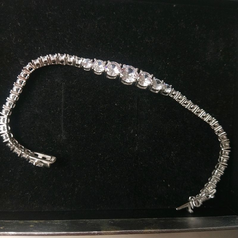 925 Sterling Silver Solitary Zircon Tennis Bracele