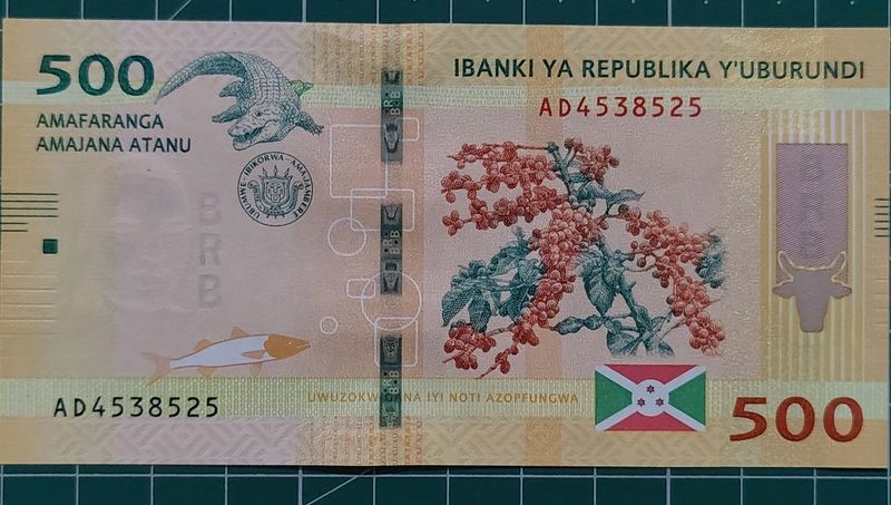 Burundi 500 francs Top Rare Banknote