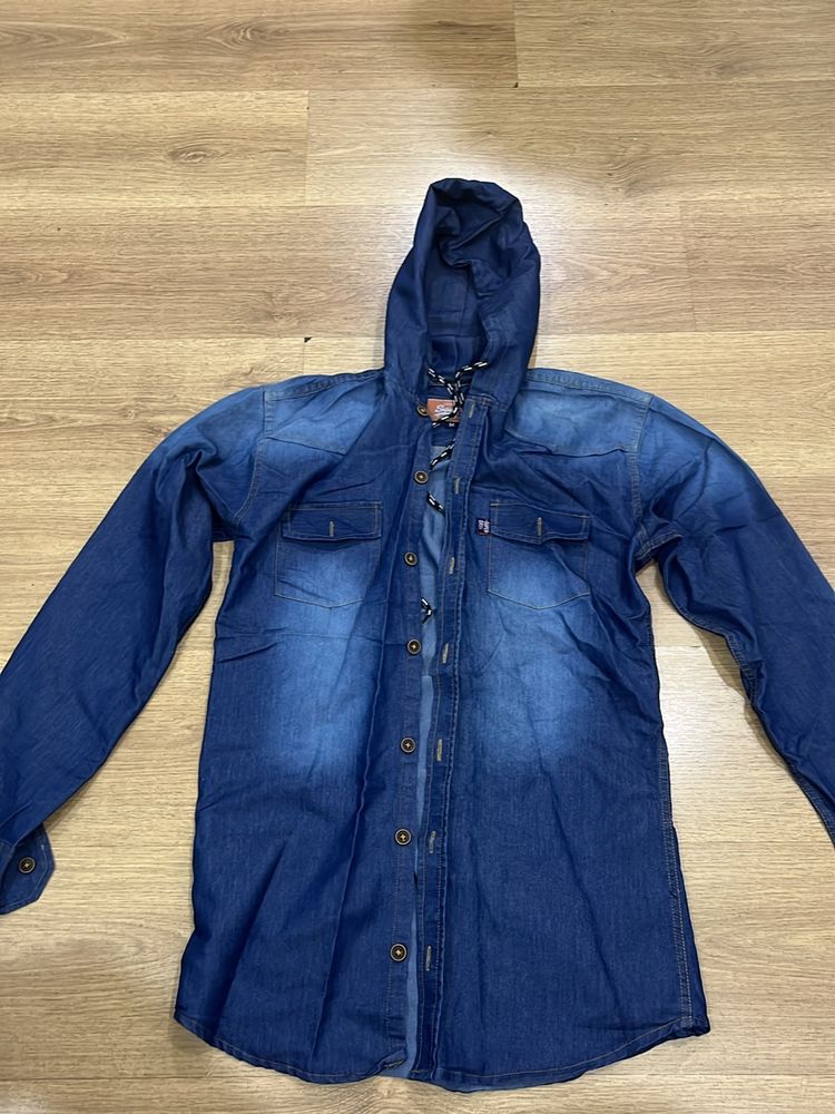 Superdry Hoodie Denim Shirt Size M