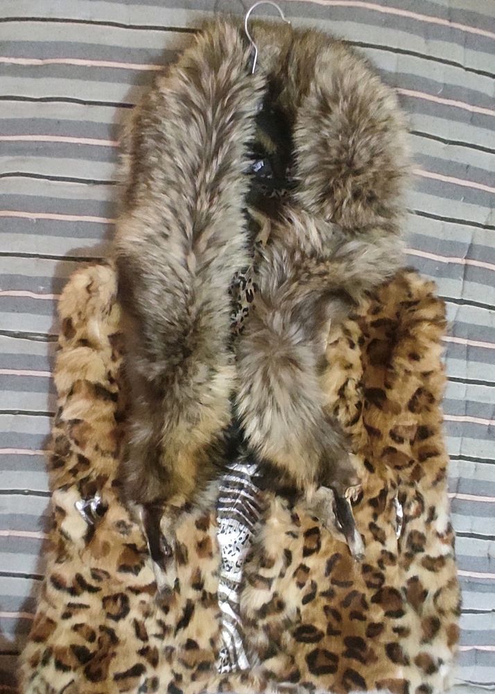 Animal Print Wollen Coat