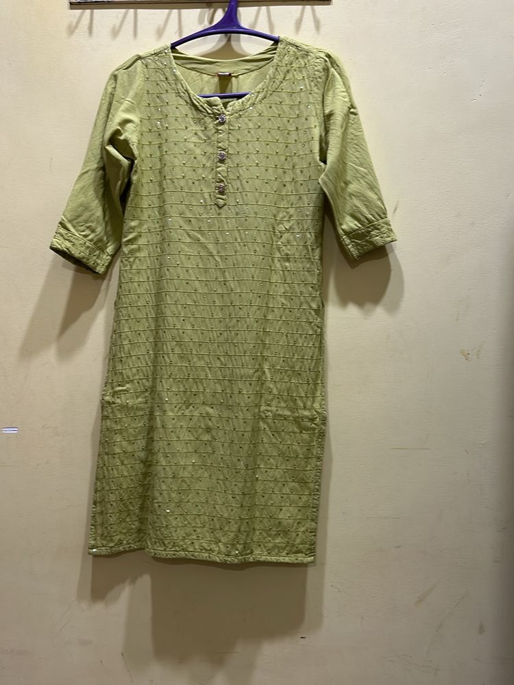 Pista Green Kurta & Pant Set Size S