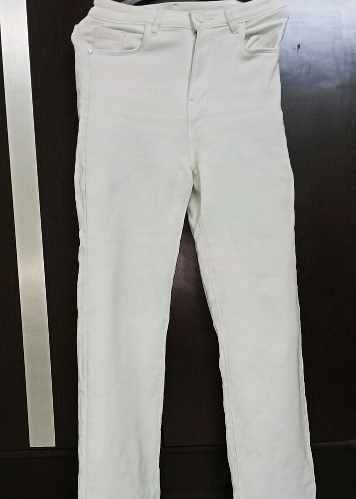 White Straight Fit Jeans