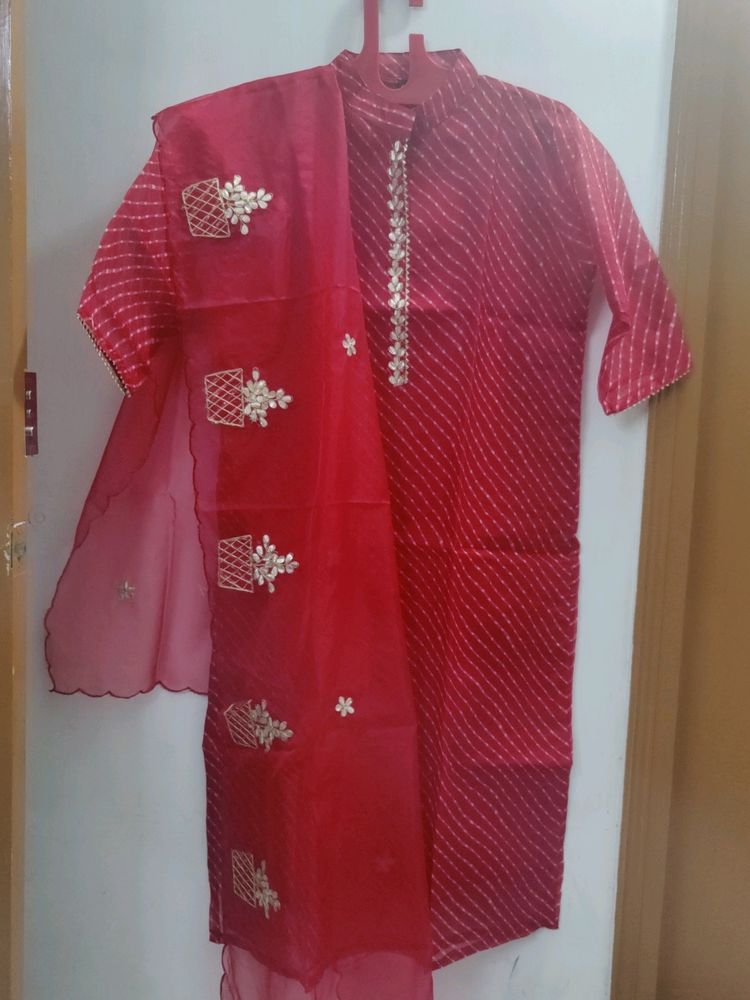 Boutique Sawan Sale Lahariya Kurti Duppata Set