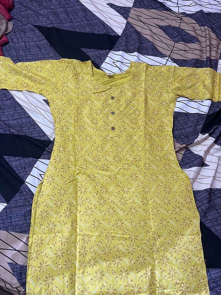 Yellow Kurti For Women