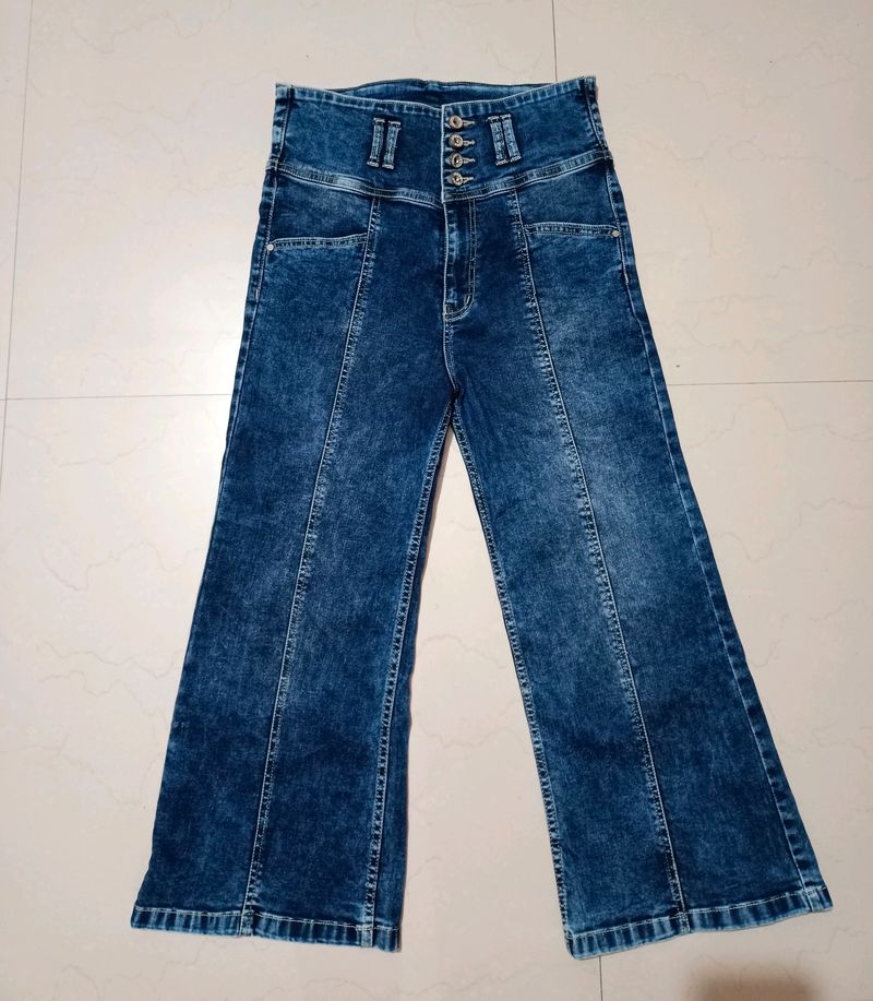 Bootcut/Bellbottom Dark Blue Jeans(Women)