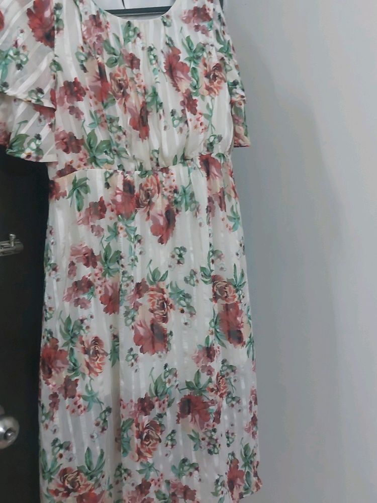 White Midi Floral Dress