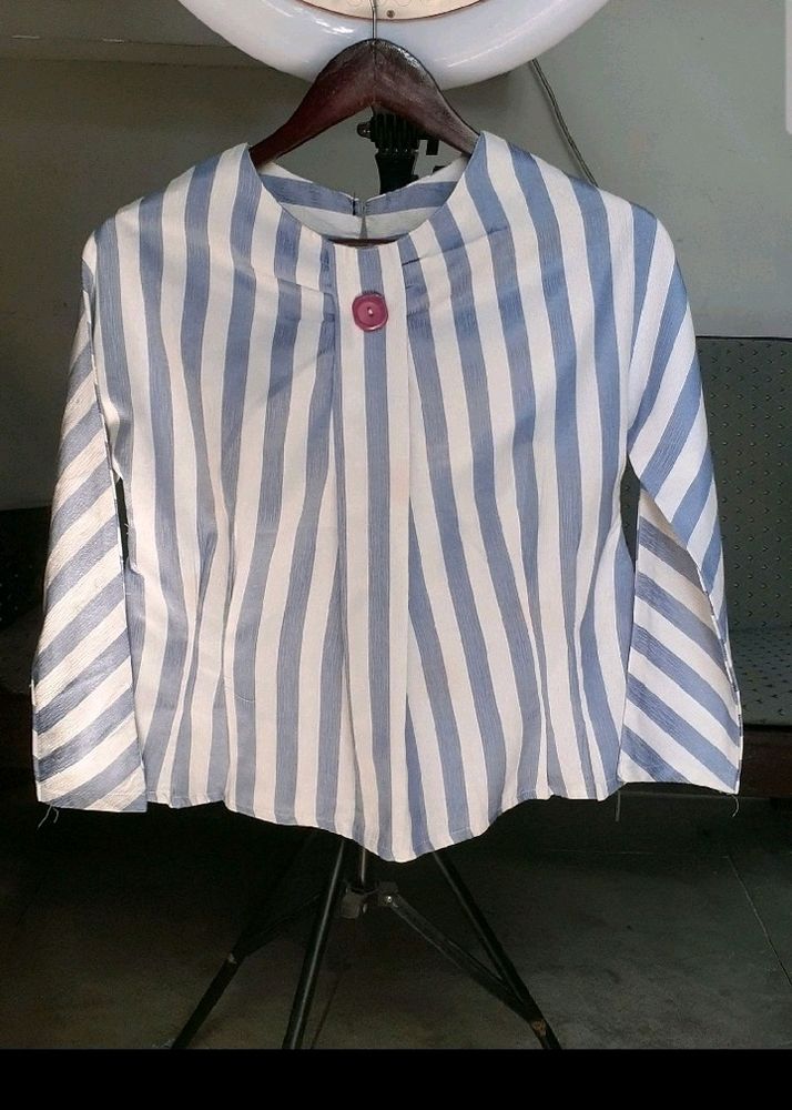 Officewear Blue White Stripped Top (Woman)