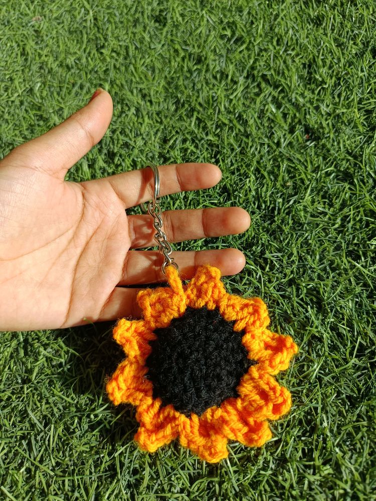 Crochet Sunflower Keychain🌻