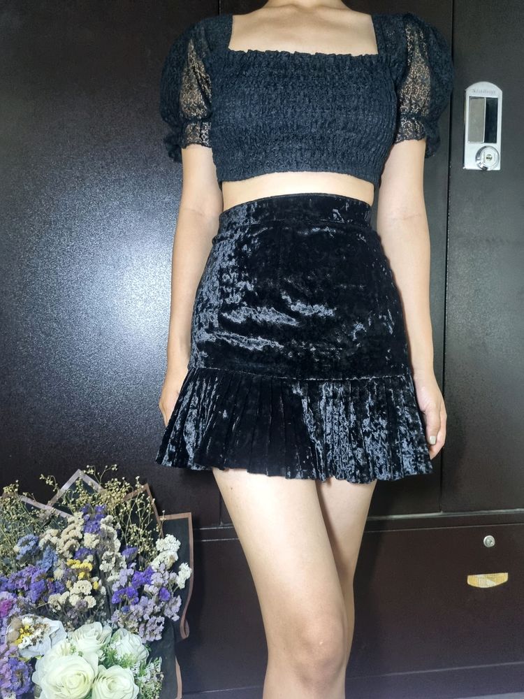 Korean Kpop Velvet Skirt