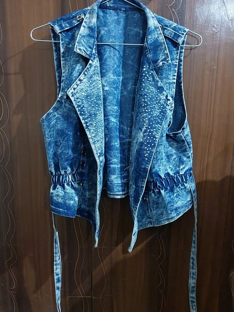 Sleeveless Denim Vest