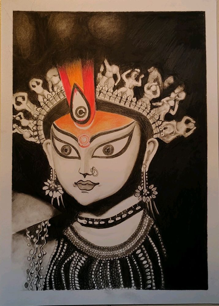 Durga Maa Orignal Hand Made Portrait