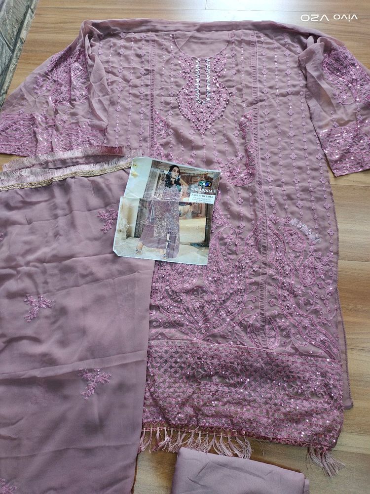 Mauve pakistani suit