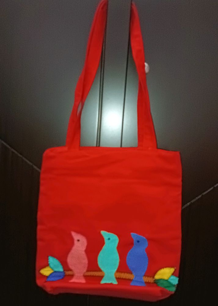 Red Canvas Tote Bag