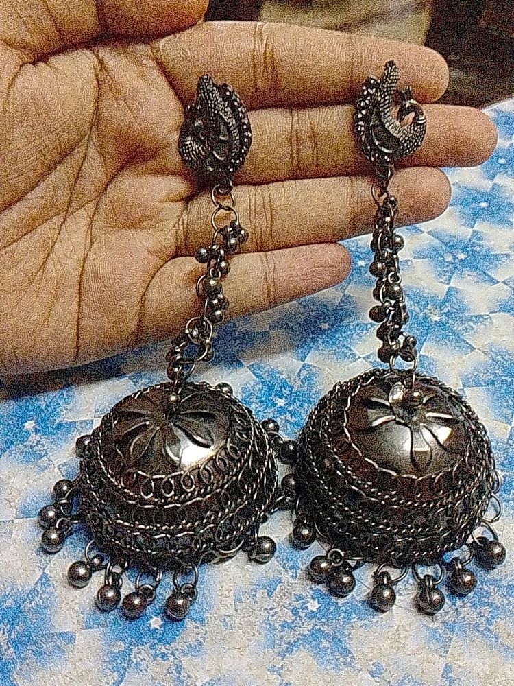 Oxidize Jhumka earrings.