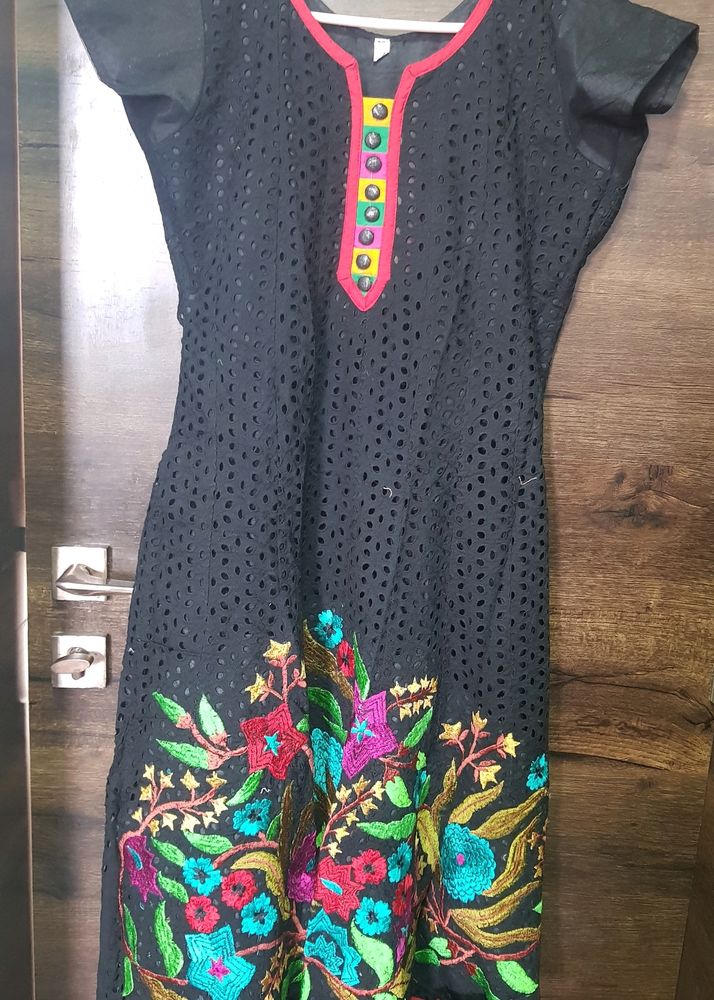 Black Designer Dress With Chudidar Dupatta