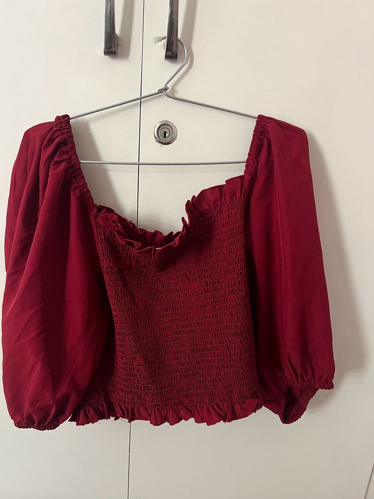 Wine Color Beautiful Crop Top