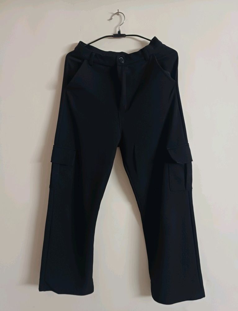 Hight Waist Black Cargo Pant