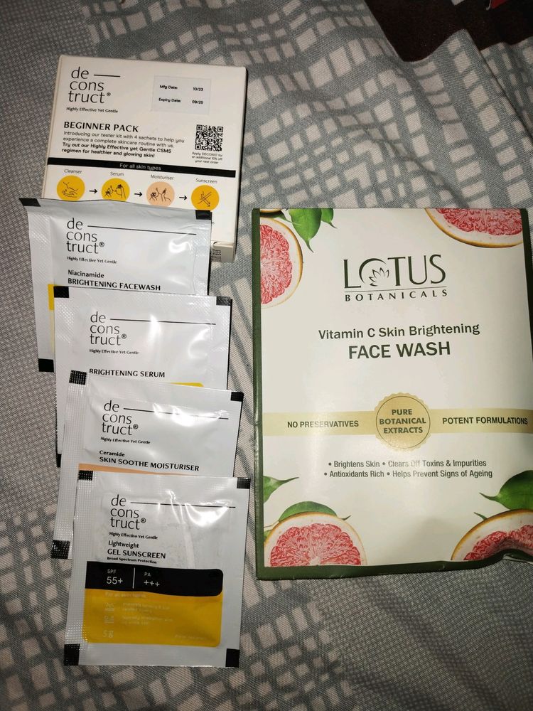 Skincare Kit Or Lotus Facewash Combo..