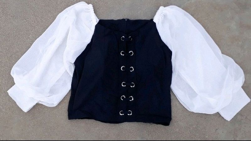 Puff Sleeves Crop Top