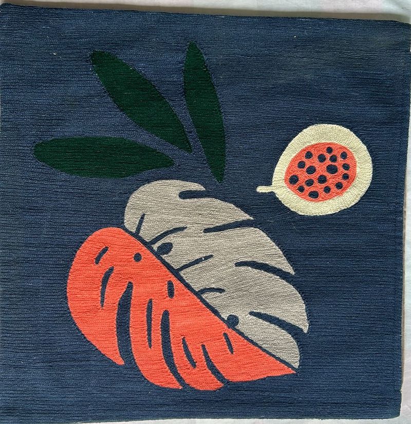 45x45 Botanical Fruit Cushion Cover Blue