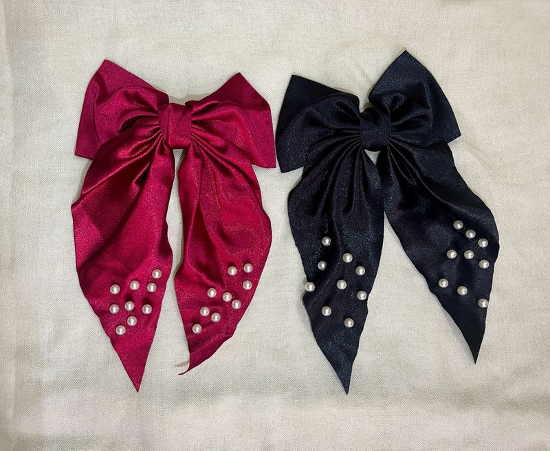 Silk Bow Clips