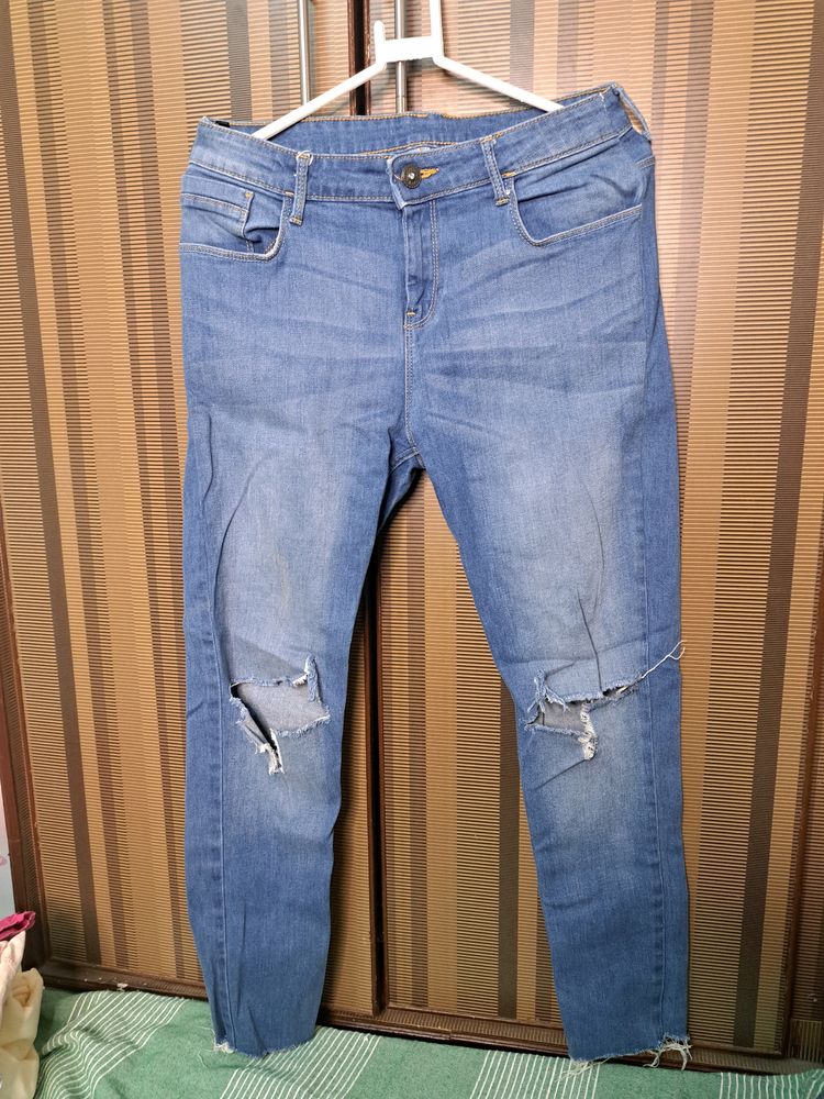 Midrise Distressed Denim Jeans