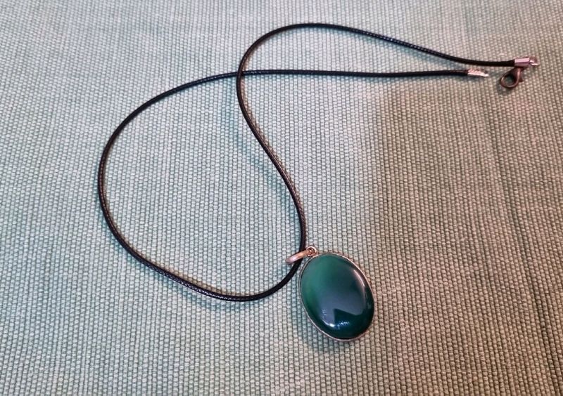 Green Oval Shaped Stone Pendant