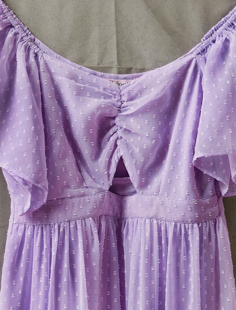 Polyester Dress. Looks Very Pretty. Purple Color