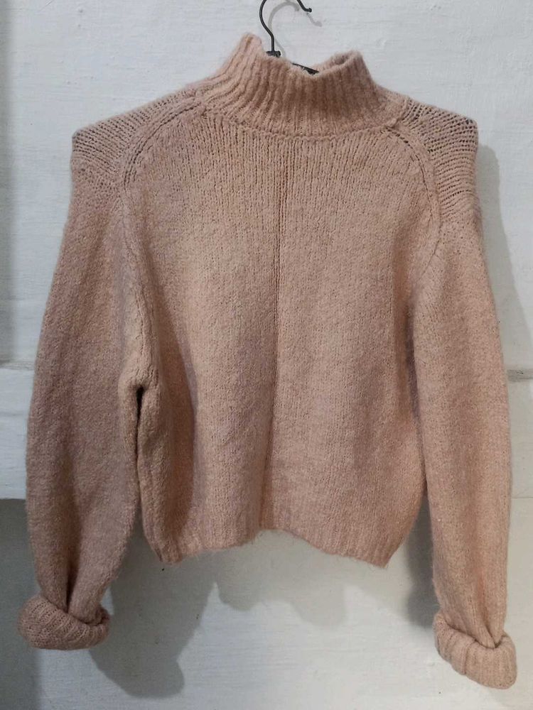 Peach Colour Very Soft High Neck Sweater