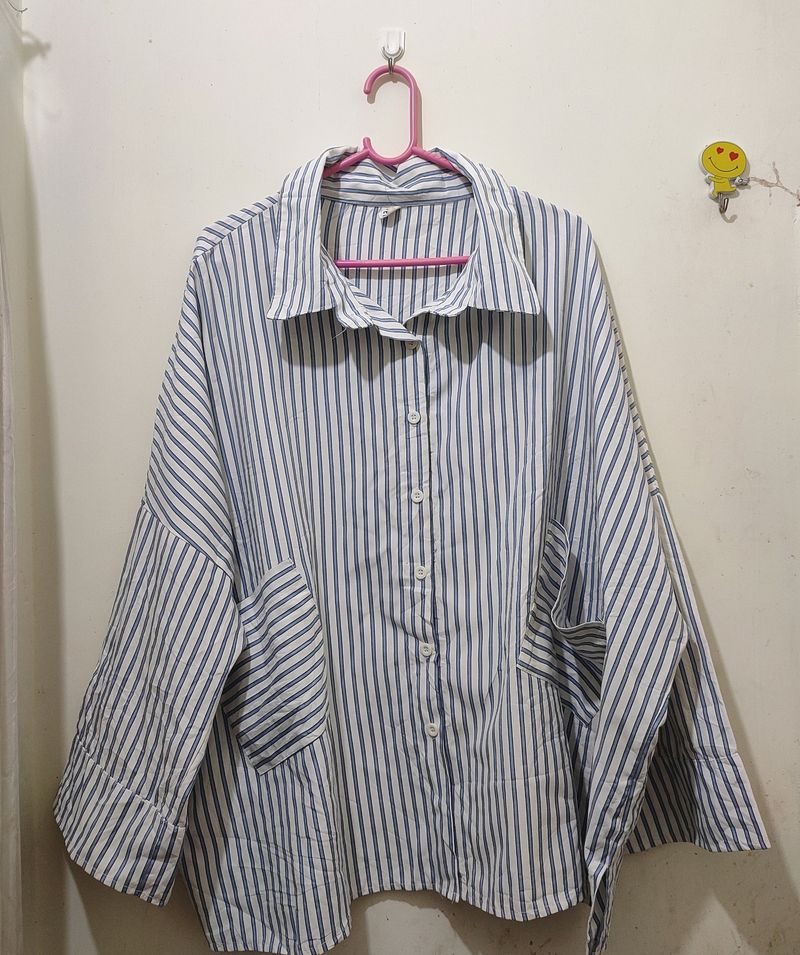 Striped Oversized Shirt Bust Till 62