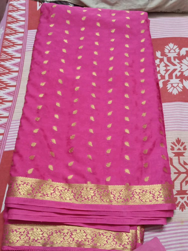 Soft Mysore Silk Saree Zari Weaving