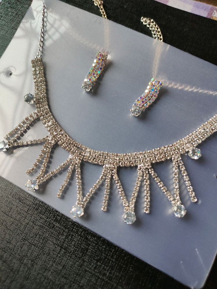 AD Necklace Set With Earings