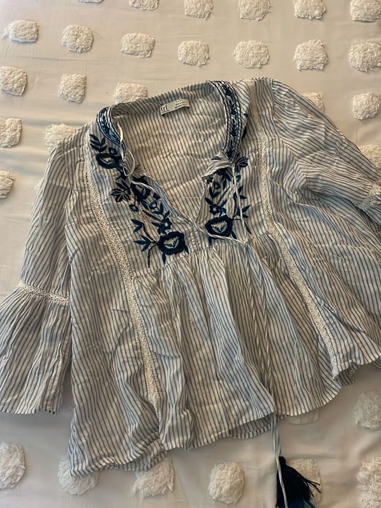 Zara Embroidered Top