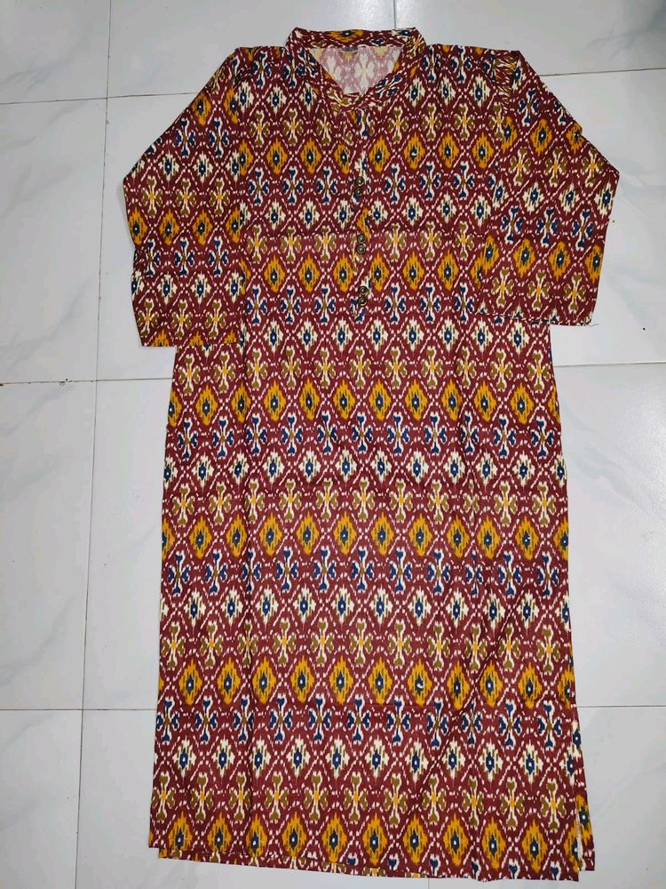 Brown Printed Kurta