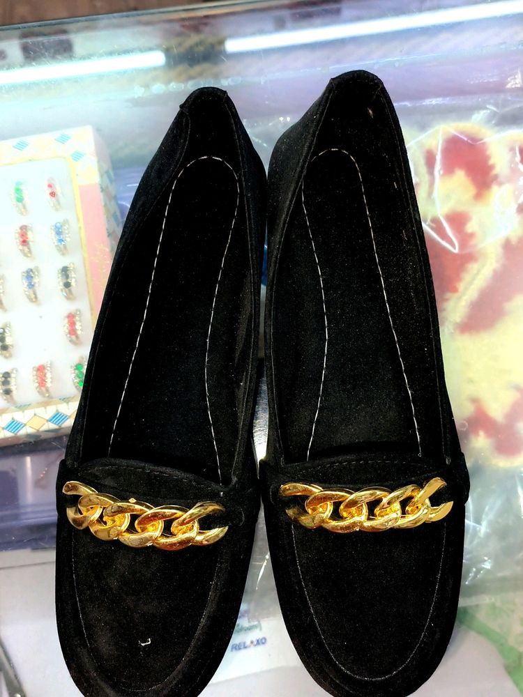 Black Loafer Shoes For Girls Size -40