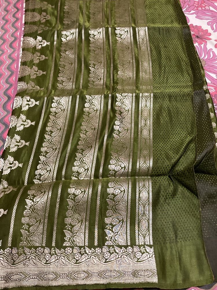 Banarsi Silk Green Saree