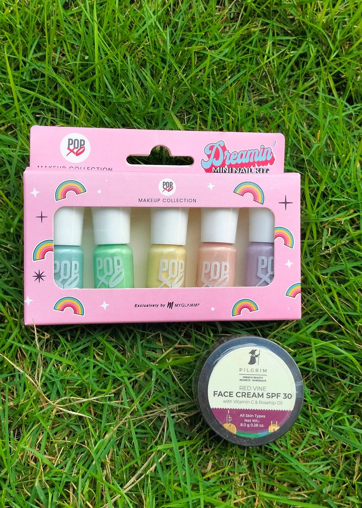 Combo Face Cream And 5 Nailpolish Kit