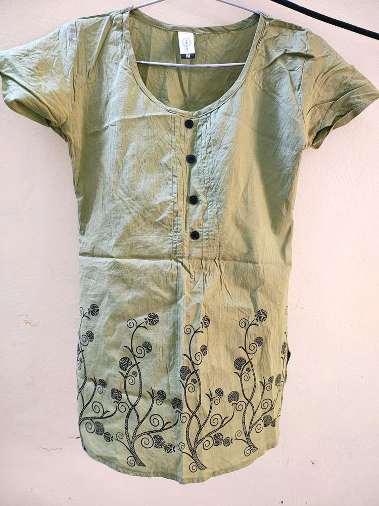 Green/Lime Green Casual Top For Sell